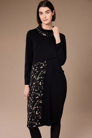Carraig Donn Black Splash Print Knee Length Dress