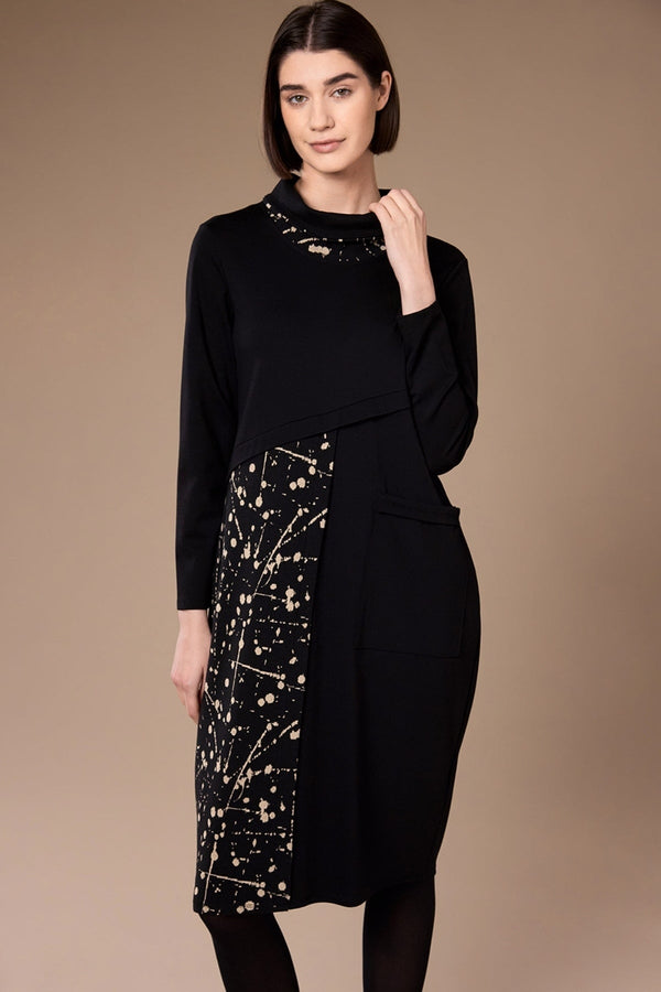 Carraig Donn Black Splash Print Knee Length Dress