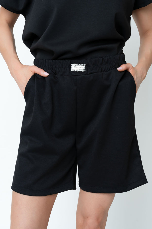 Carraig Donn Black Sweatshirt Shorts