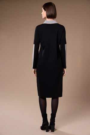 Carraig Donn Black Two Tone V Neck Knit Dress