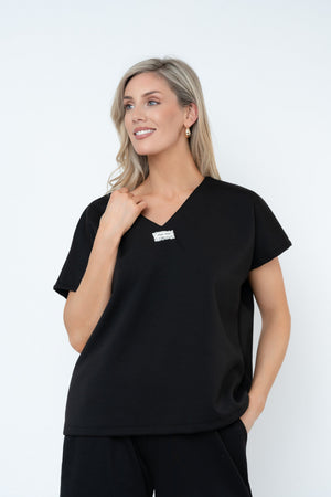 Carraig Donn Black V-Neck Sweatshirt Top