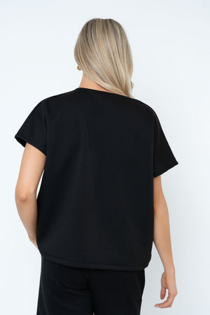 Carraig Donn Black V-Neck Sweatshirt Top