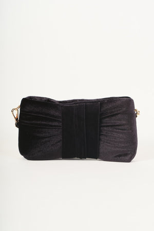 Carraig Donn Black Velvet Bow Crossbody Bag