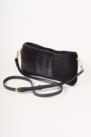 Carraig Donn Black Velvet Bow Crossbody Bag