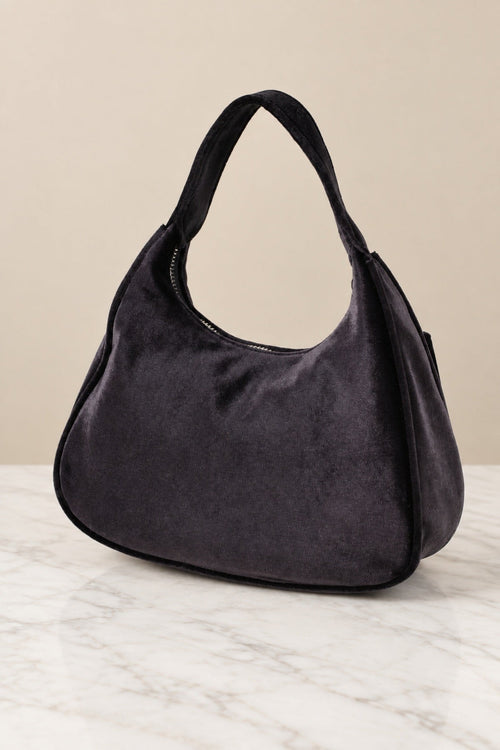 Carraig Donn Black Velvet Bow Detail Mini Hobo Bag