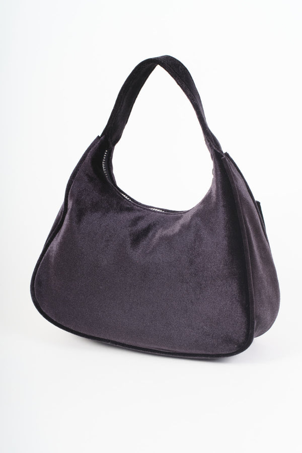 Carraig Donn Black Velvet Bow Detail Mini Hobo Bag