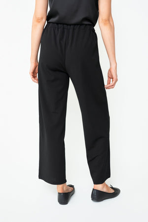 Carraig Donn Black Viscose Blend High Waisted Wide Leg Trousers