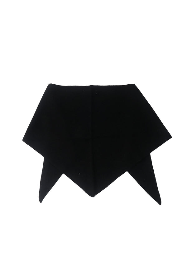 Carraig Donn Black Viscose Wool Blend Neckerchief Triangle Scarf