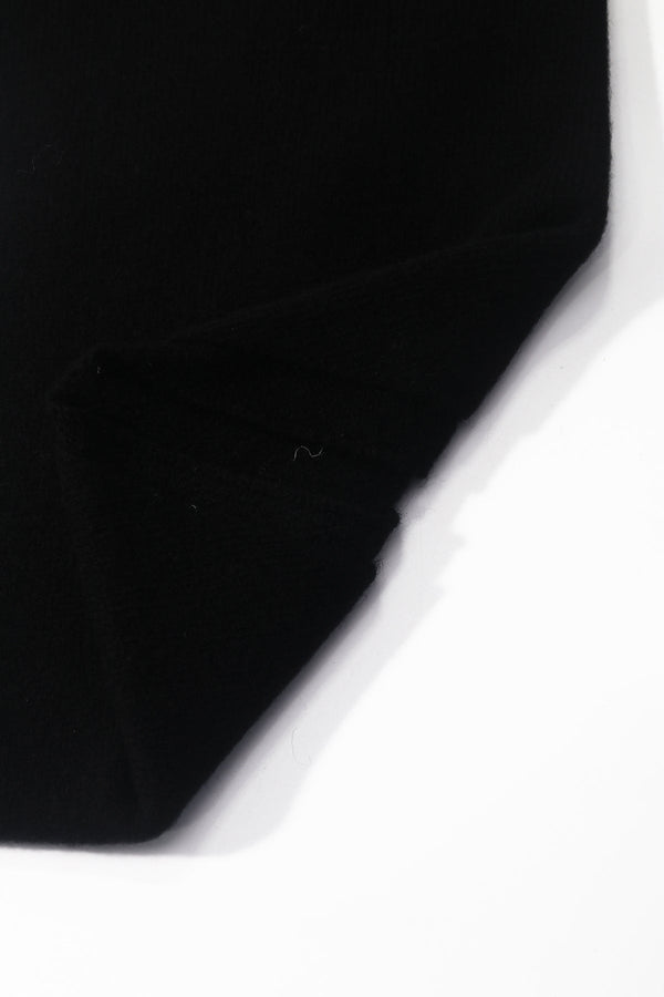 Carraig Donn Black Viscose Wool Blend Neckerchief Triangle Scarf