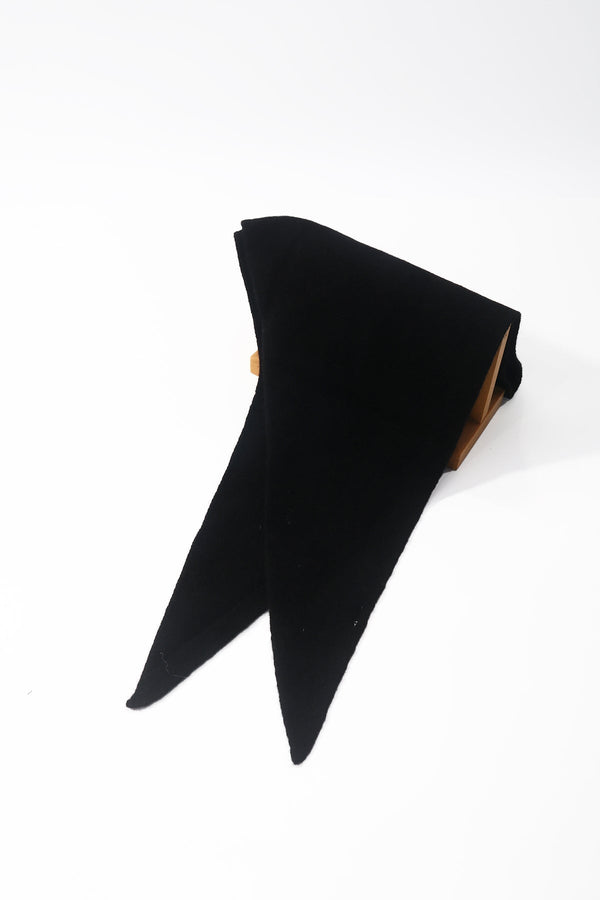 Carraig Donn Black Viscose Wool Blend Neckerchief Triangle Scarf