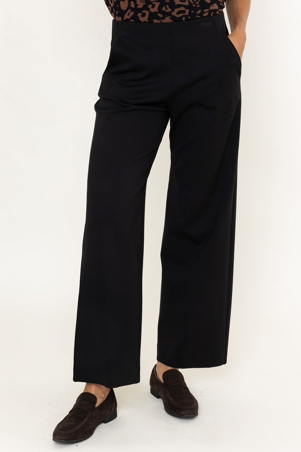 Carraig Donn Black Wide Leg Long Trousers