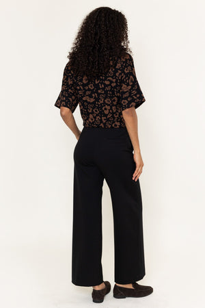Carraig Donn Black Wide Leg Long Trousers