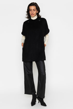 Carraig Donn Black Wrap Double Button Cape