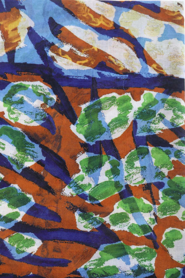 Carraig Donn Blue Abstract Animal Print Viscose Lightweight Scarf