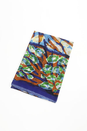 Carraig Donn Blue Abstract Animal Print Viscose Lightweight Scarf