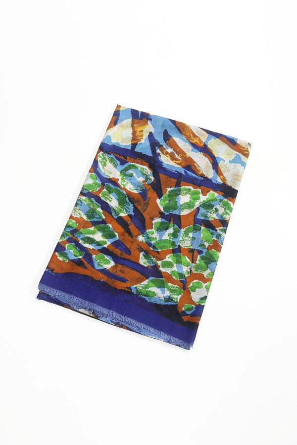 Carraig Donn Blue Abstract Animal Print Viscose Lightweight Scarf