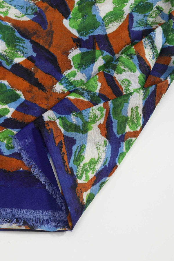 Carraig Donn Blue Abstract Animal Print Viscose Lightweight Scarf