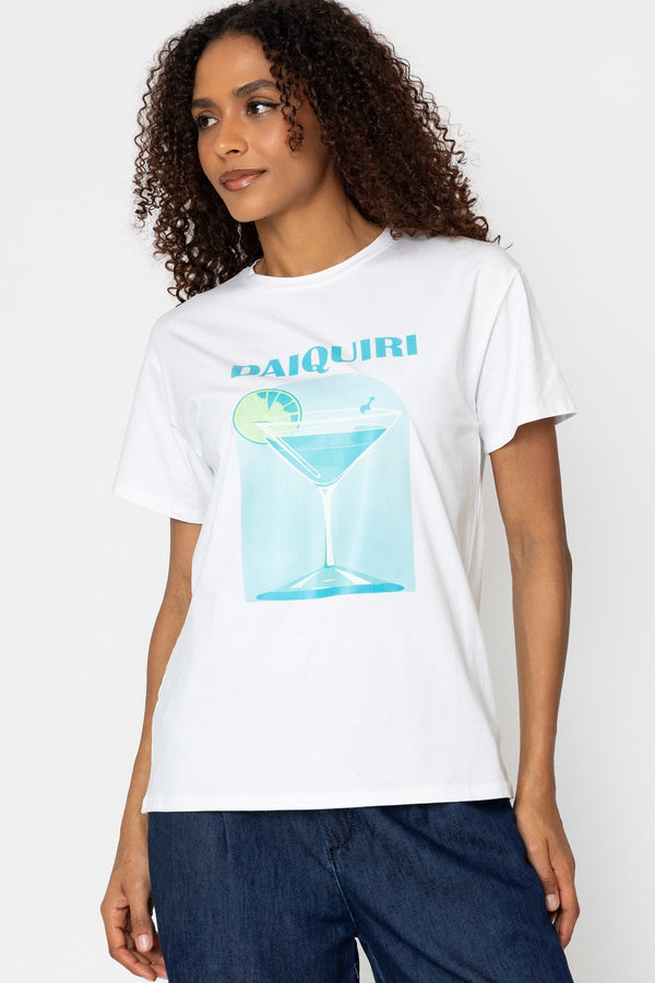 Carraig Donn Blue Daiquiri Print White T-Shirt