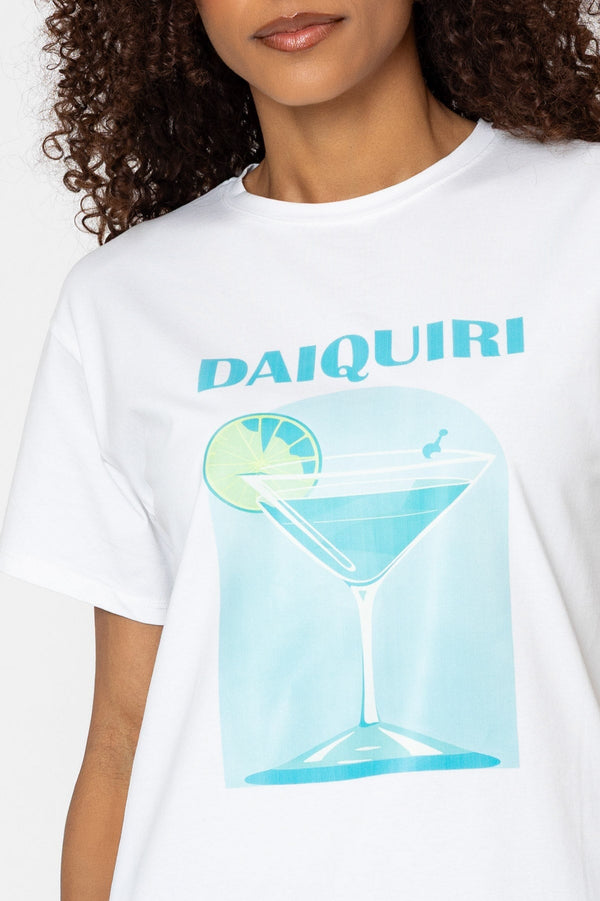 Carraig Donn Blue Daiquiri Print White T-Shirt