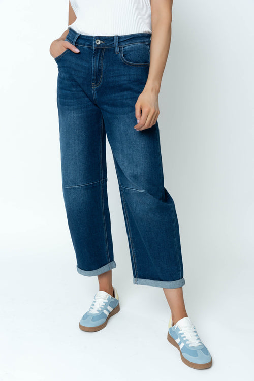Carraig Donn Blue Denim Barrel Leg Jeans
