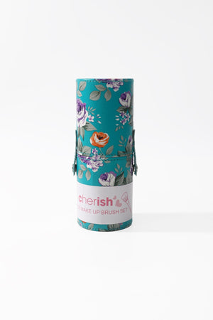 Carraig Donn Blue Floral Print 12 Piece Makeup Brush Set