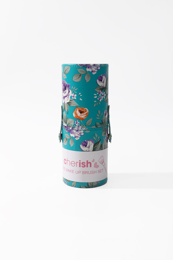 Carraig Donn Blue Floral Print 12 Piece Makeup Brush Set