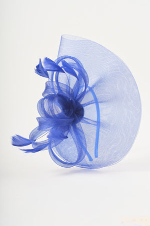 Carraig Donn Blue Mesh & Feather Statement Fascinator Headband