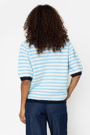 Carraig Donn Blue & Navy Stripe Short Sleeve Knit