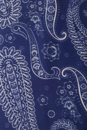 Carraig Donn Blue Paisley Print Satin Neckerchief Scarf