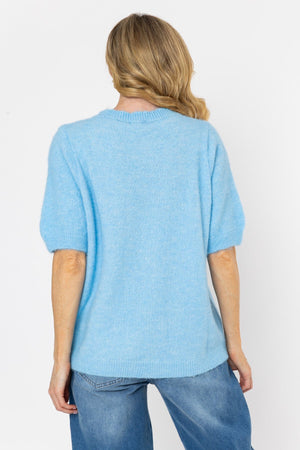 Carraig Donn Blue Short Sleeve Knit Jumper