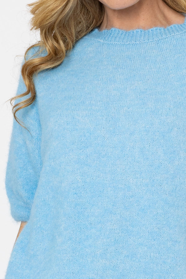 Carraig Donn Blue Short Sleeve Knit Jumper