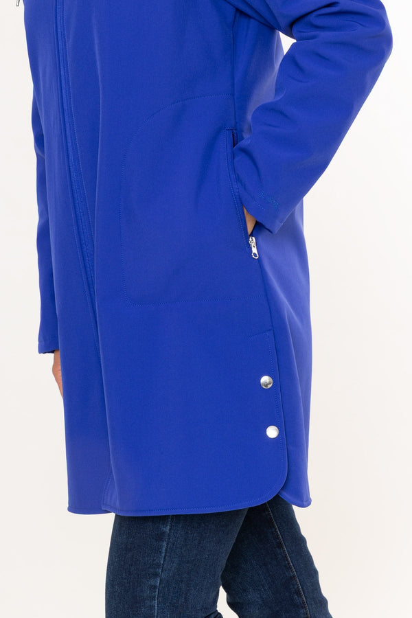 Carraig Donn Blue Soft Shell Water Resistant Hooded Long Sleeve Jacket