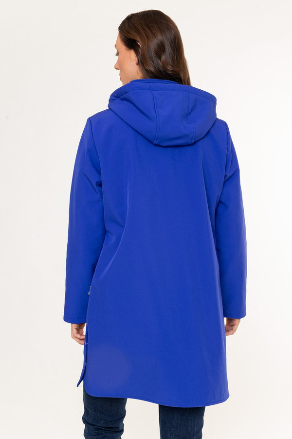 Carraig Donn Blue Soft Shell Water Resistant Hooded Long Sleeve Jacket