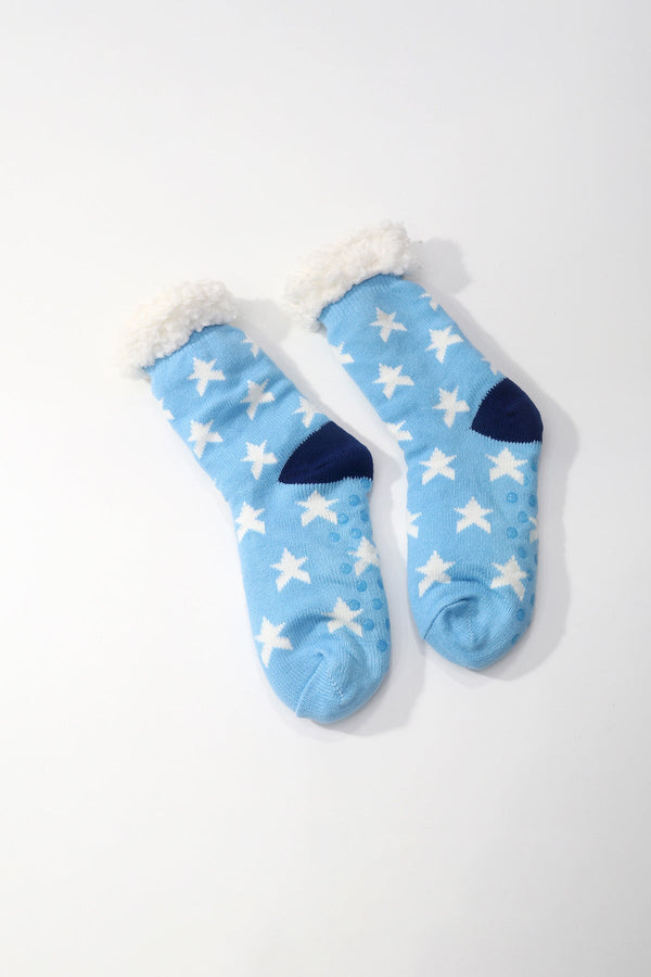 Carraig Donn Blue Star Print Slipper Socks