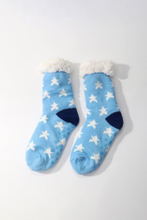 Carraig Donn Blue Star Print Slipper Socks