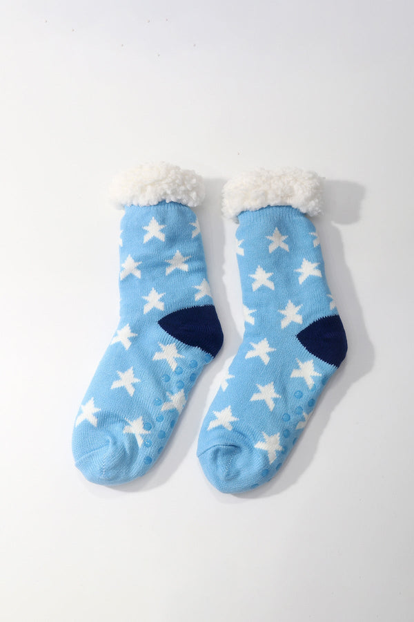 Carraig Donn Blue Star Print Slipper Socks