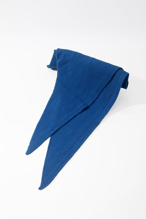 Carraig Donn Blue Viscose Wool Blend Neckerchief Triangle Scarf