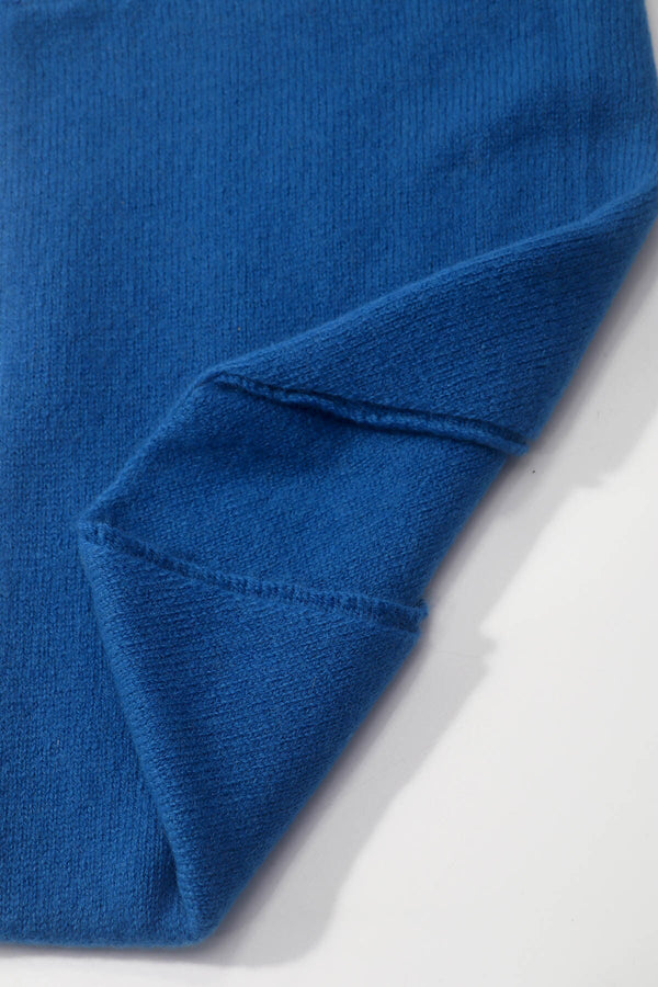 Carraig Donn Blue Viscose Wool Blend Neckerchief Triangle Scarf