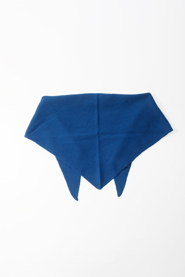 Carraig Donn Blue Viscose Wool Blend Neckerchief Triangle Scarf