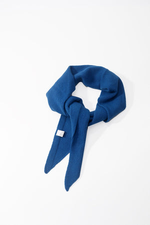 Carraig Donn Blue Viscose Wool Blend Neckerchief Triangle Scarf
