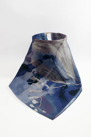 Carraig Donn Blue Watercolour Print Viscose Lightweight Scarf