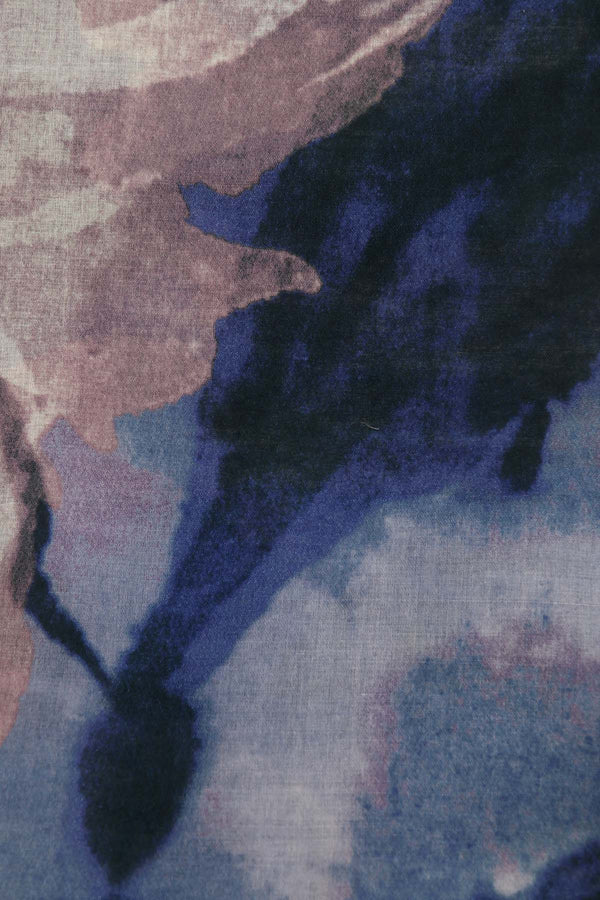 Carraig Donn Blue Watercolour Print Viscose Lightweight Scarf