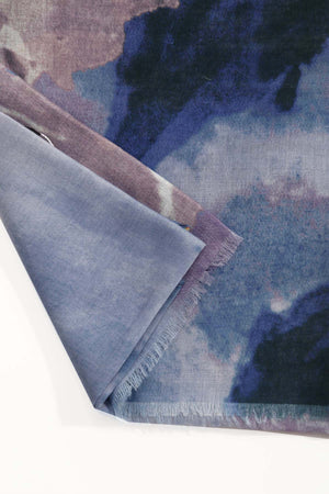 Carraig Donn Blue Watercolour Print Viscose Lightweight Scarf