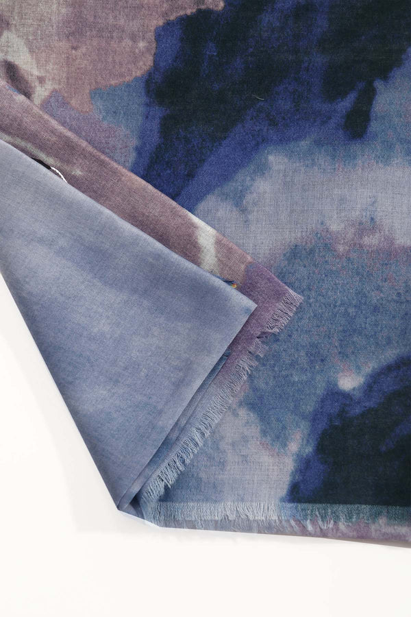Carraig Donn Blue Watercolour Print Viscose Lightweight Scarf