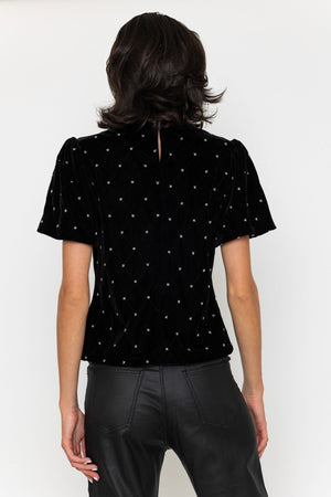 Carraig Donn Bow Front Velvet Top Black