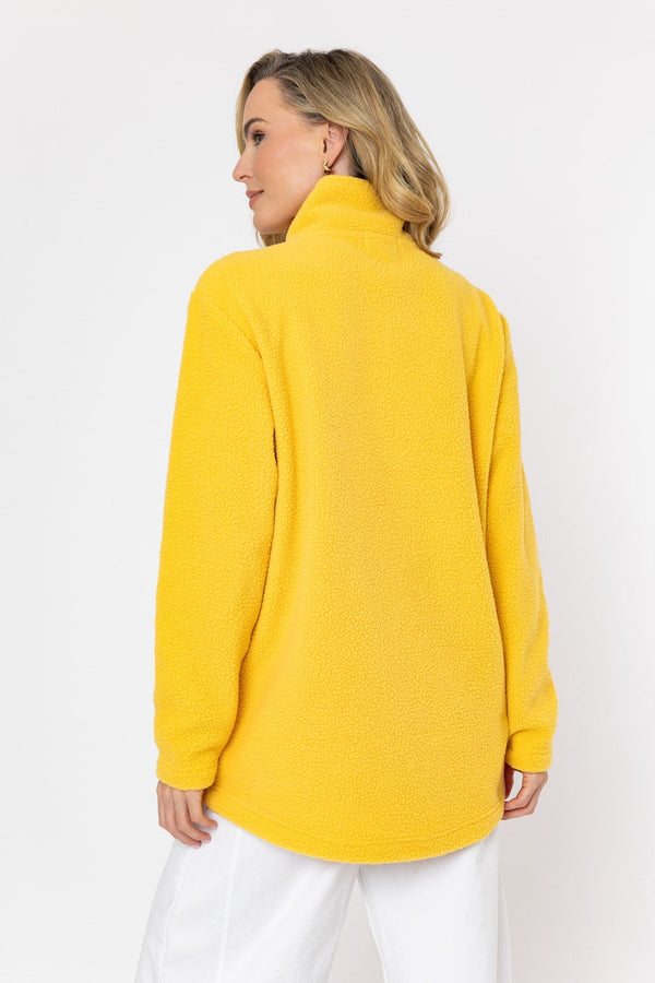 Carraig Donn Bronagh Fleece With Contrast Zip & Pockets in Amber