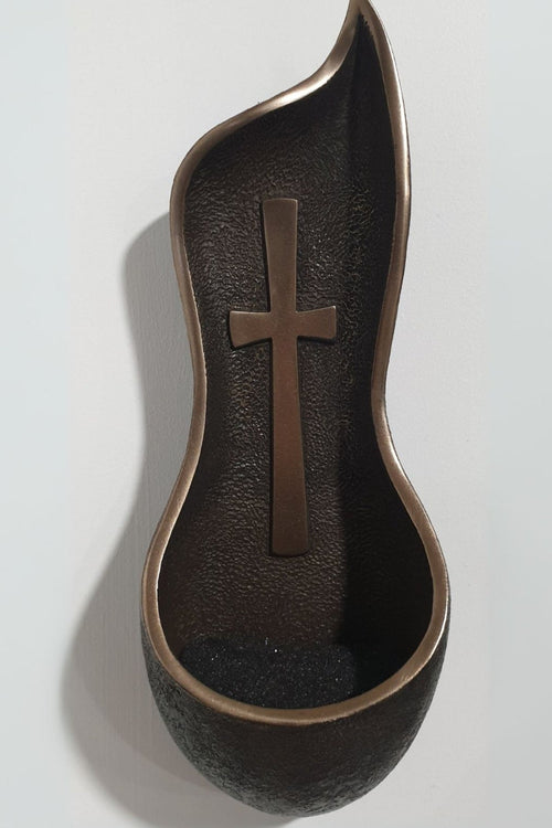 Bronze Cross Holy Water Font