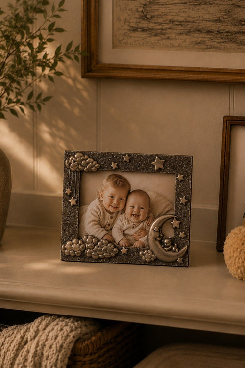 Bronze Moon and Teddy Photo Frame
