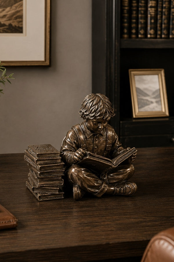 Carraig Donn Bronze Reading Time Boy
