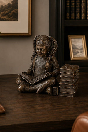 Carraig Donn Bronze Reading Time Girl